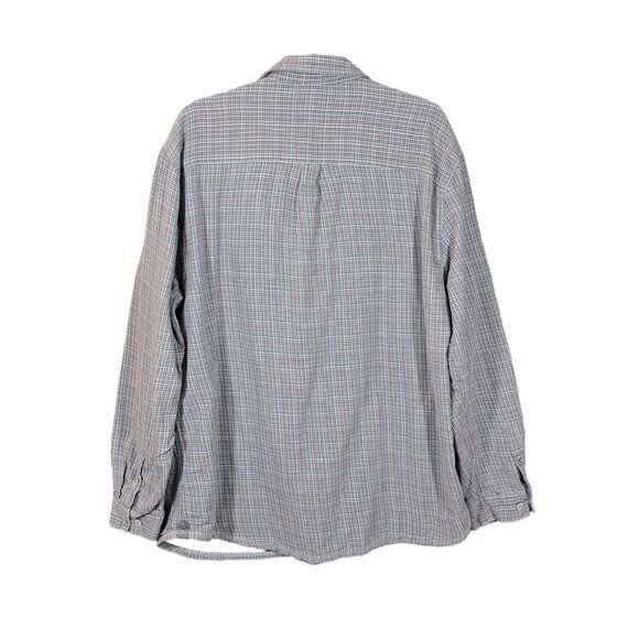 Carbon 2 Cobalt Mens Button Up Shirt Long Sleeve Lined Gauze Collared Plaid XL - Picture 2 of 13